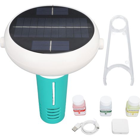 Intelligenter schwimmender Solarionisator für Schwimmbäder – Drahtlose Überwachung von pH-Wert, Redoxpotenzial und Salzgehalt – Chloralternative für die Poolreinigung (mit Kalibrierlösung und Gateway) (1/5)