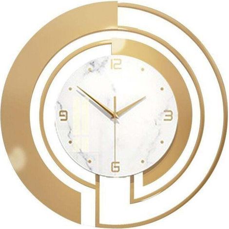 Elegante, moderne Wanduhr – Metall mit Glas – geräuschlos und ohne Ticken (Schwarz) (1/5)