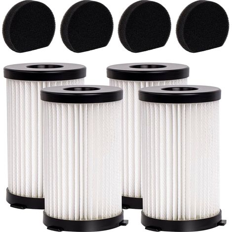 4 filtros HEPA + 4 esponjas compatibles con MooSoo D600/D601, iwoly V600, Ariete Handy Force 2759/2761 y Conga Thunderbrush 520/550/560 (1/5)