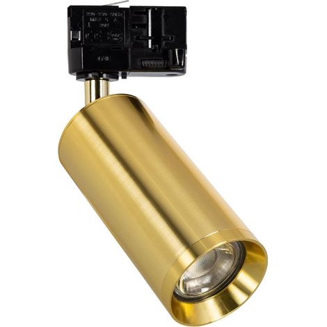 Faretto Portalampada Binario Trifase Quarzo per Lampadina GU10 Oro