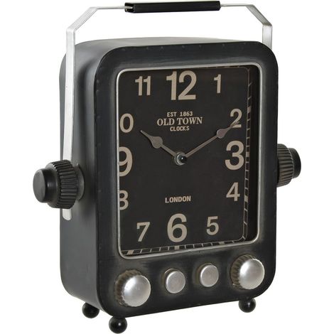Horloge rétro en métal gris (1/3)