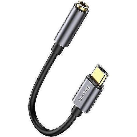 Câble adaptateur L54 Type C mâle vers 3,5 mm femelle, mini câble adaptateur audio Hi-Fi portable, compatible avec la norme Hwy No. 100 (1/5)