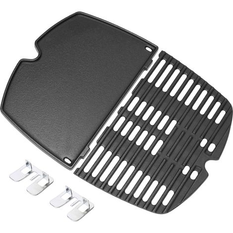 7644 43x32cm Cast Iron Grill Plate Replacement Parts for Q100, Q1000, Q120, Q1200, Q140, Q1400 Gas Grill, Cast Iron Grill Plate Grill Pan for Q100, Q1000 Series, 2 (1/5)