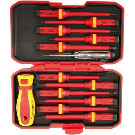 Tournevis isolé 1000 V magnétique manuel Kit,13pcs interchangeables Tournevis isolés Set avec outils de réparation électricien outils de réparation peu (1/5)