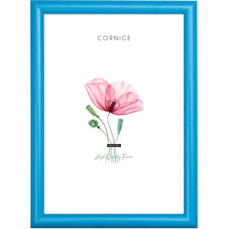 Lupia - Cornice portafoto in legno da parete PIATTINA BLU, per foto, stampe artistiche, poster, quadri moderni 25x35cm (1/4)