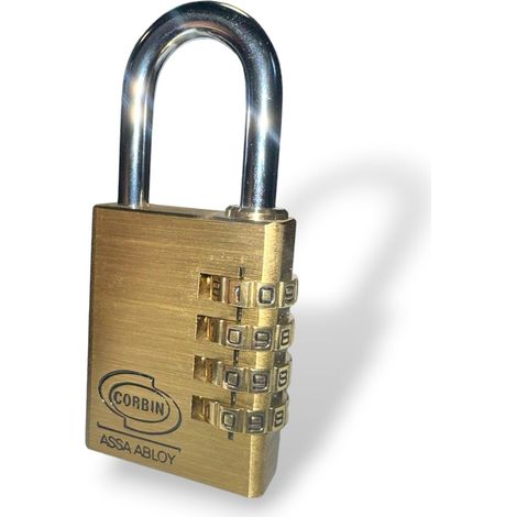 Lucchetto a combinazione in ottone e acciaio Kombo Corbin PL020 - 40 mm. (1/3)