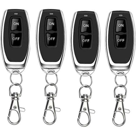 Lot de 4 interrupteurs de télécommande sans fil RF 433 MHz pour relais 220 V 30 A, éclairage, pompe à poussière, moteur, ventilateur et plus encore. (1/5)