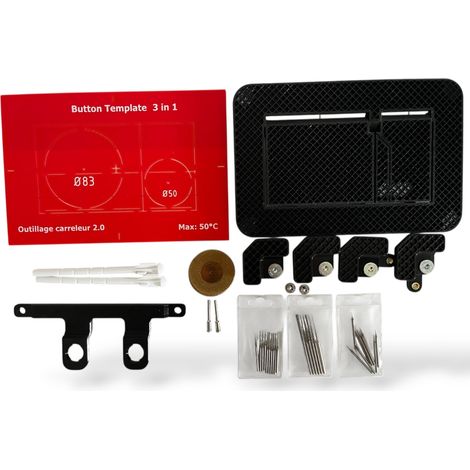 Kit Plaque de Déclenchement à Carreler Geb Sigma Toutes épaisseurs - Gabarit Aimanté Kit complet (Avec mèches +disques)