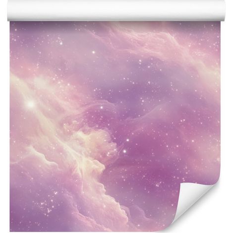 Papel pintado de galaxia en acuarela morado y violeta, fondo violeta 50x1000 cm (1/5)