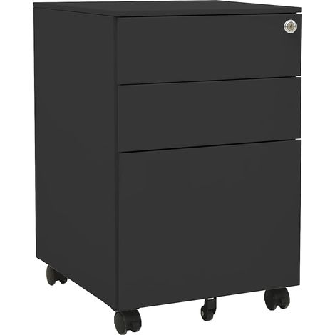 Classeur mobile Meuble de Rangement - Armoire De Bureau Anthracite 39x45x60 cm Acier BV241593 - BonneVie (1/5)