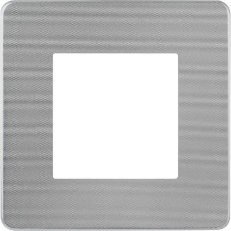 Plaque Unica Studio Métal - 1 poste - White aluminium liseré blanc (1/3)