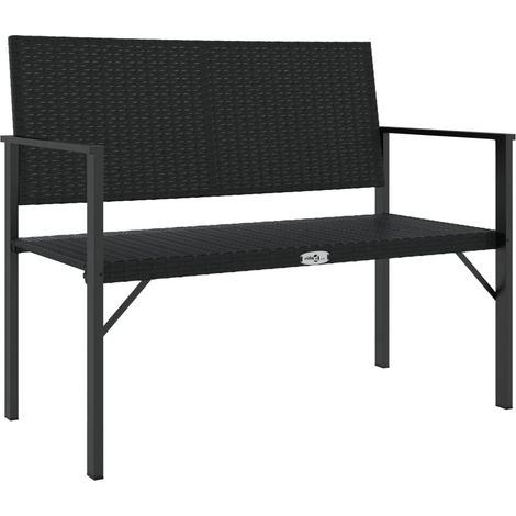 Maison Exclusive - Gartenbank 2-Sitzer Schwarz Poly Rattan