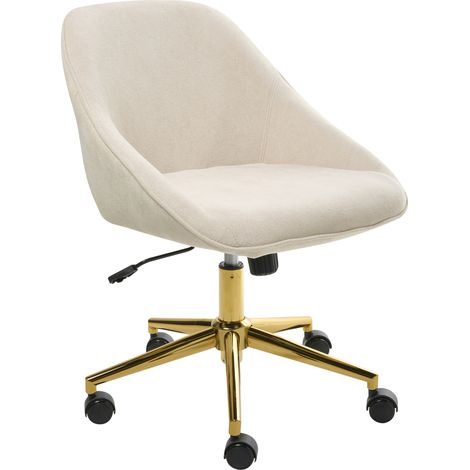 Silla de oficina de terciopelo elegante función giratoria ajustable patas de metal beige claro Bardsdale (1/5)