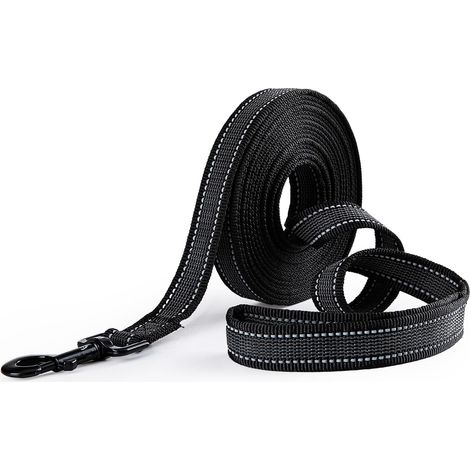 Longe pour Chien Petits à Grands et Moyens avec Caoutchoucs Antidérapants et Bandes Réfléchissantes, 5m 10m 15m 20m Laisse de Longue Dressage en Nylon Douce et Résistante, 5m x 2,5cm (1/5)