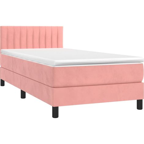 Giroletto a Molle con Materasso Rosa 80x200 cm in Velluto vidaXL (1/5)