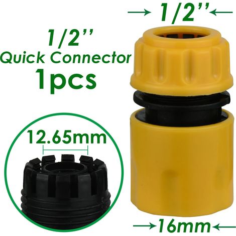 Raccord rapide pour tuyau d'arrosage (1/2 pouce à 16 mm) - Raccord de réparation pour système d'irrigation - 25, 20 et 16 mm (1/5)