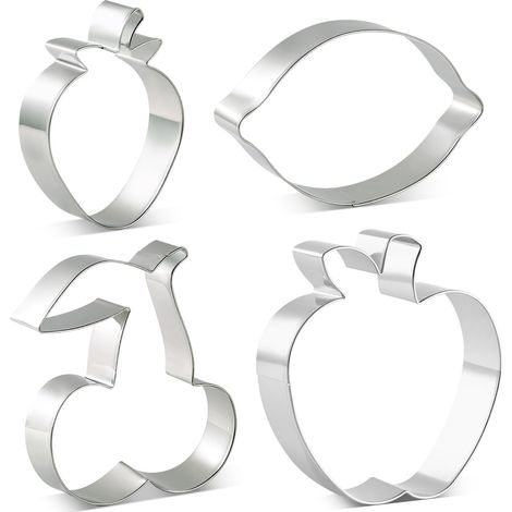 Set of 4 Fruit, Cherry, Strawberry and Lemon Cookie Cutters (1/2)