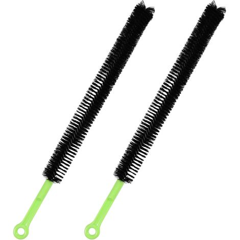 2pcs Brosses de Vidange, Nettoyeur de Canalisations d'Évier de Salle de Bain Nylon Acier Inoxydable Nettoyeurs de Tuyaux Longs Brosse de Nettoyage d'Évier de 43,5cm