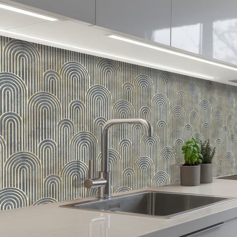 SCHIENALI CUCINA Fiocco - Oro - Blu 300x80 cm (1/5)