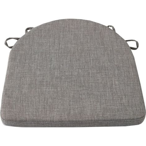 Coussins de chaise pour chaises de salle à manger avec attaches et dessous antidérapant, 41,9 x 41,9 x 3,8 cm, gris (1/4)