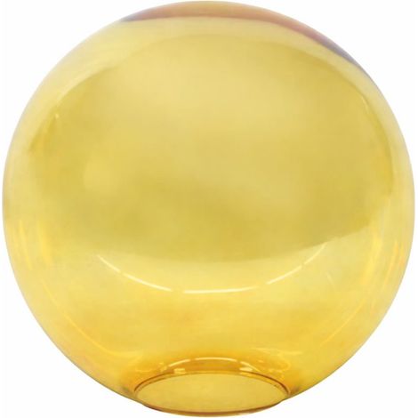 Tulipe en verre ambré 14 cm Boule avec ouverture 5 cm