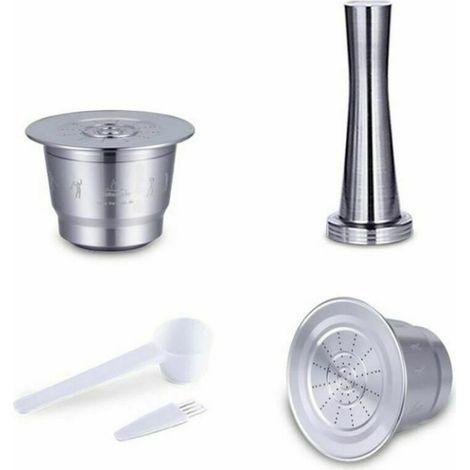 Capsule de café capsule Nespresso réutilisable en acier inoxydable 304 type filtre à café avec cuillère de mesure avec timbre (1/4)