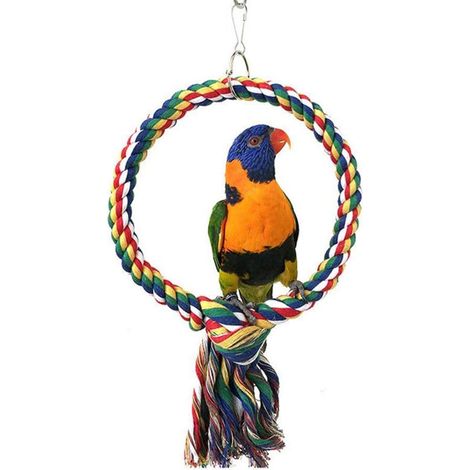 Balançoire pour oiseaux, balançoire en coton suspendue à une cage, jouets anti-morsures, perroquet (1/4)
