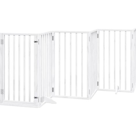Barrière pour chien Barrière de sécurités et porte 6 panneaux blanc bois de peuplier CFW69569 (1/5)