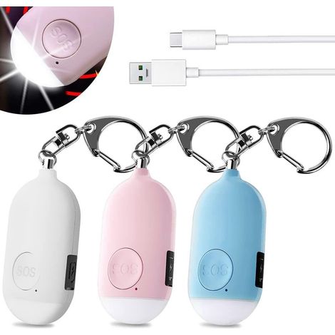Rechargeable Alarme de Sécurité avec LED Lampe de Poche Torche Anti Agression (1/5)