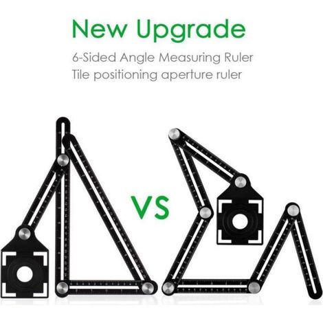 Outil De Gabarit Multi-Angle - Règle De Mesure En Aluminium - Pour Briques Carrelage Bois - 31 X 5,5 X 2,6 Cm - 1 Pièce (1/4)