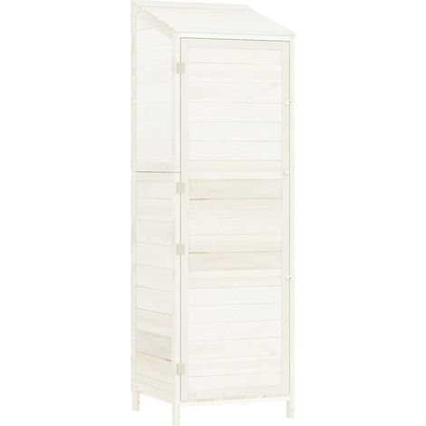 Remise de jardin Blanc 55x52x174,5 cm Bois de sapin solide CFW777243 (1/5)