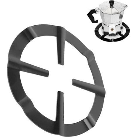 Support de Casserole Moka, Support Pot À Moka Acier Inoxydable pour Cuisinière Gaz Rond Métal Réducteur D'anneau de Gaz Cafetière Réducteur Étagère Anneau pour Cuisson - Noir 13.3cm