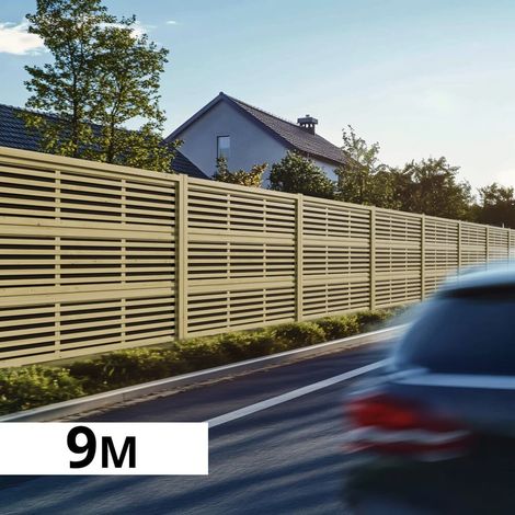 Mur Anti-bruit Bois 8,8x1,8m SILENZO ABSORB - Clôture Réduction Sonore - Palissade