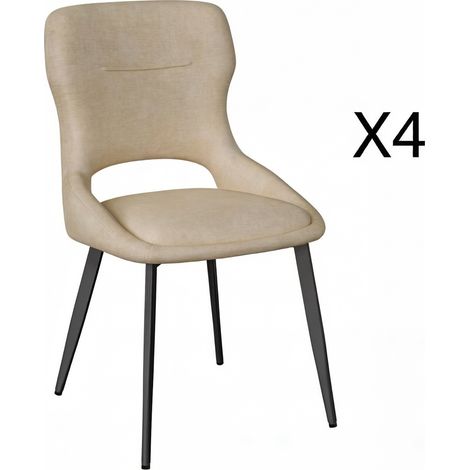 Chaise de salle à manger rembourrée en chenille avec structure métallique, lot de 4, 43x40x86 cm (1/5)