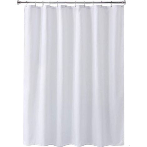 Rideau de douche en polyester épais, uni, imperméable et résistant aux moisissures, idéal pour les salles de bains et les hôtels. Ce rideau de séparation uni en polyester blanc (120 g/m², 120 x 200 cm (1/4)