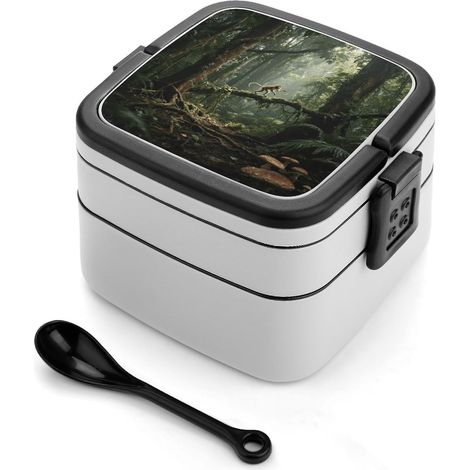 Boîte à bento empilable pour adultes avec motif de plantes (1/5)