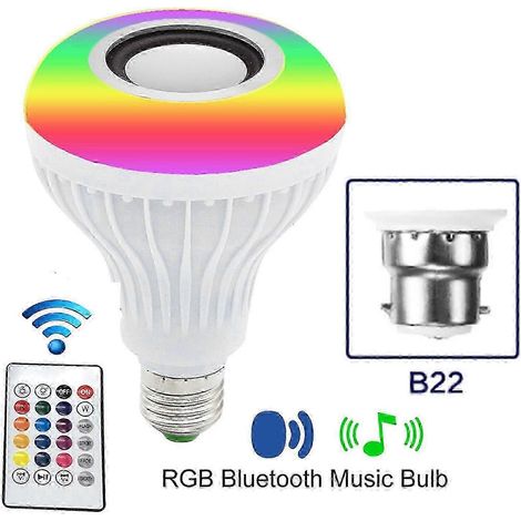 Ampoule LED musicale Bluetooth RGB veilleuse AC100-250V B22 12W pour fêtes et vacances 25-26( B22) (1/5)