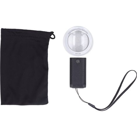 Loupe lumineuse 30X avec LED et détecteur UV pour billets, poignée antidérapante, portable, idéale pour lecture et bijoux. (1/5)