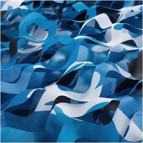 Rechteckiges Sonnensegel von QAZQA, Tarnmuster, durchbrochenes Sonnensegel, 2x3, Blau (1/5)