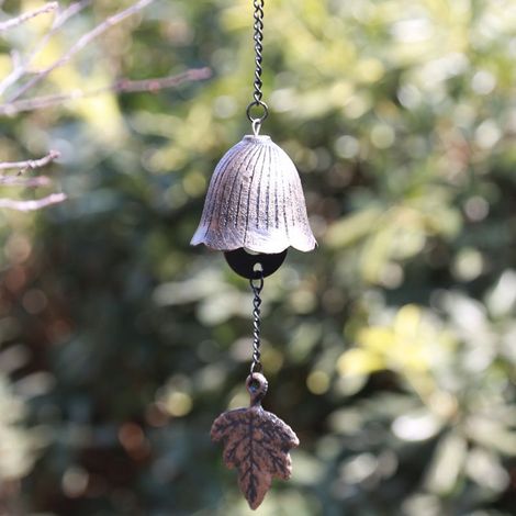 Carillon à vent japonais en fonte En forme de cloche - Pour l\'extérieur ou l\'intérieur - Pour le jardin, la terrasse, le balcon (1/5)