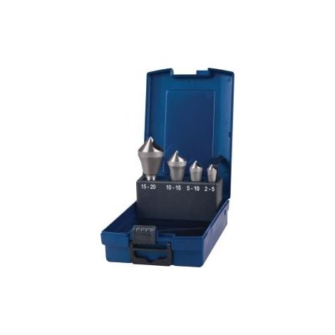 Jeu de fraises à chambrer transversales 2-5/5-10/10-15/15-20mm HSS-Co 4 pcs. cassette plastique TECWERK (1/2)