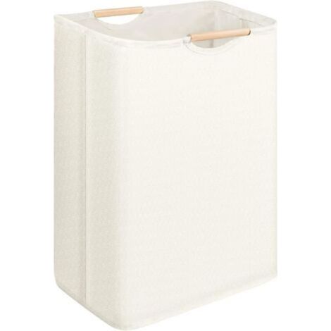 Foldable Laundry Basket, 60L Laundry Hamper with Wooden Handle, Laundry Basket for Bedroom, Bathroom, Kids' Room, Travel (1/5)