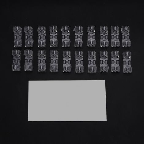 20 clips para cables, adhesivos, ABS, transparentes, organizadores de escritorio (1/5)