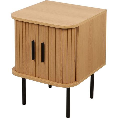Table de chevet 2 portes effet tasseau BONNIE (1/3)