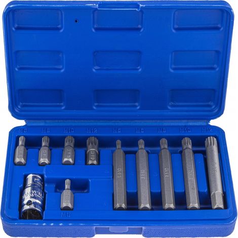 Bit per cacciavite a splina M5-M12 3/8 1/2 11 pezzi 30 mm 75 mm (1/3)