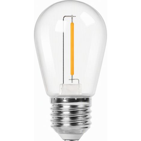 Ampoule LED à filament basse tension S14 à culot E27, gradable, 1 W, 24 V, lumière chaude 2700 K, ampoule rétro et étanche (1/4)