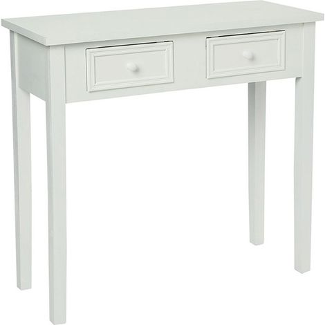 Console 2 tiroirs blanche Charme (1/3)