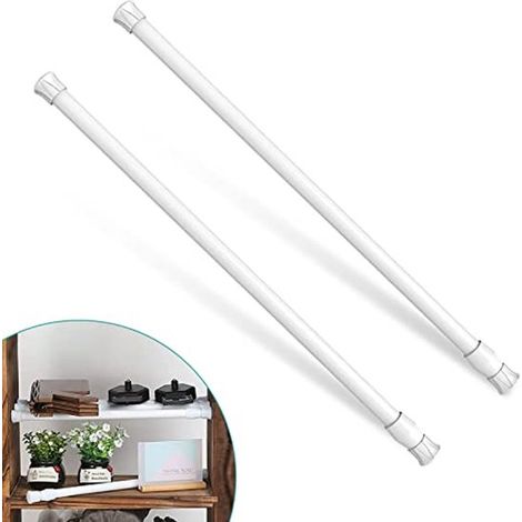 Barra para cortinas sin taladrar - 2 piezas, barra de tensión extensible para cortinas, 40-70 cm, ideal para ventanas y armarios. (1/5)