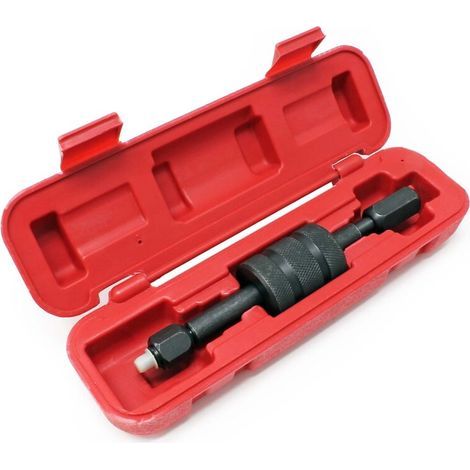 Wiltec Extracteur d’injecteur Diesel CDi - 300 x 85 x 70 mm / avec M8x0,75 / M12x0,75 / M14x1,5 - Outillage Marteau coulissant télescopique arrache-injecteurs Démontage (1/5)