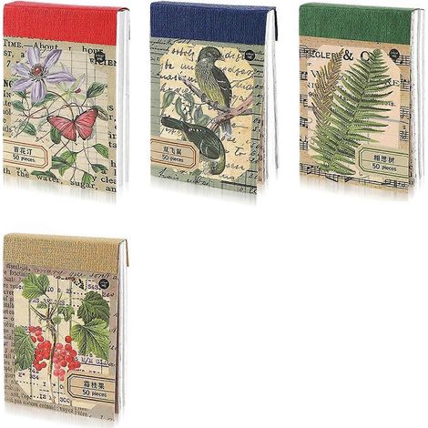 Scrapbook-Washi-Sticker, Stickerbuch mit Blumen, Vögeln, Früchten und Pflanzen